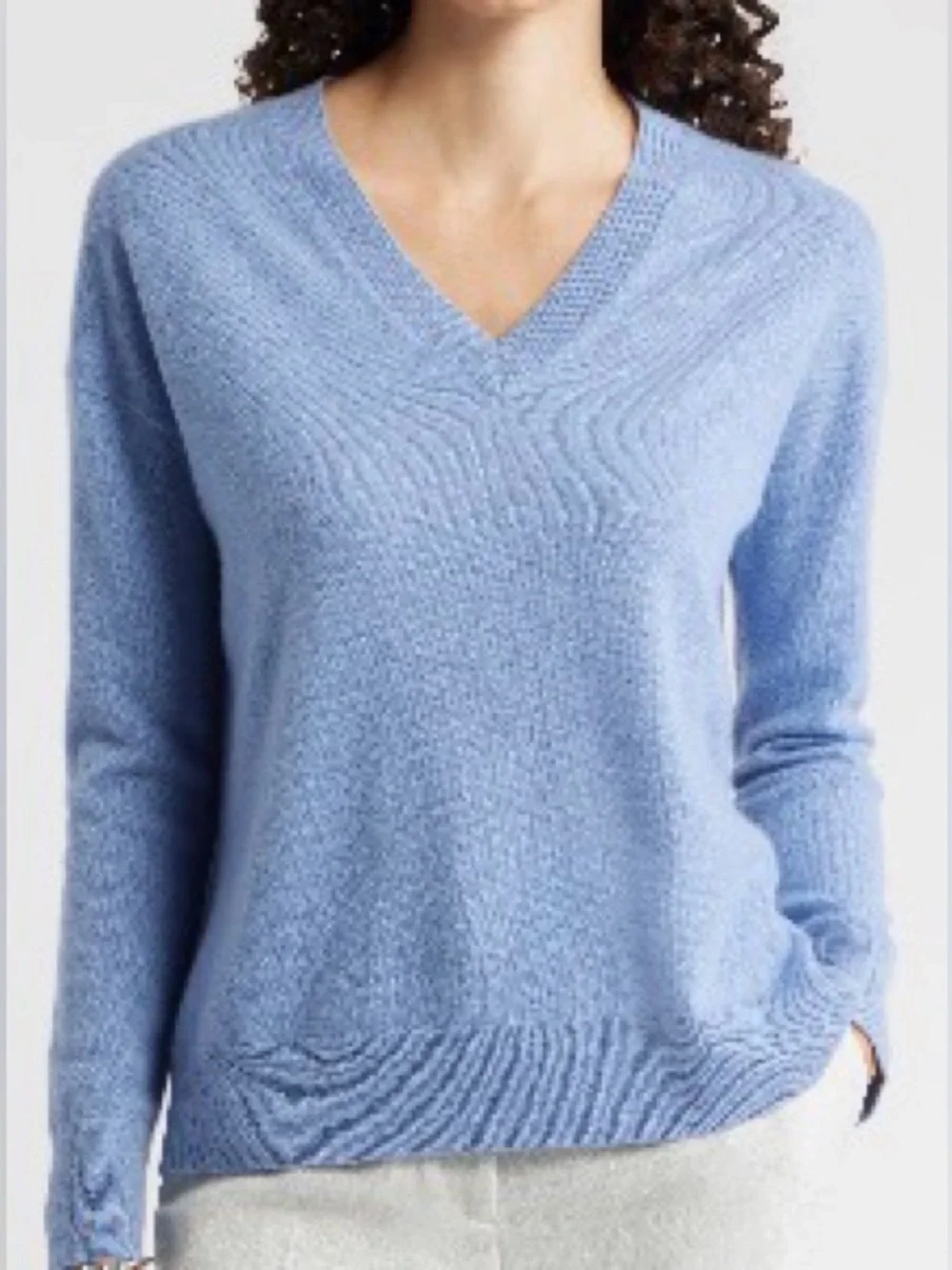 ❤️ Nordstrom Women’s V-Neck Cashmere Sweater in Light Blue